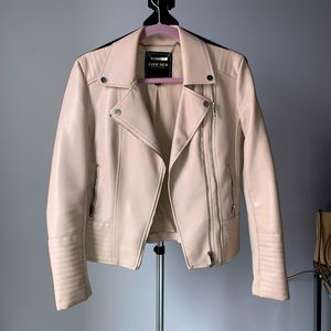 Ever New blush pink faux leather jacket .